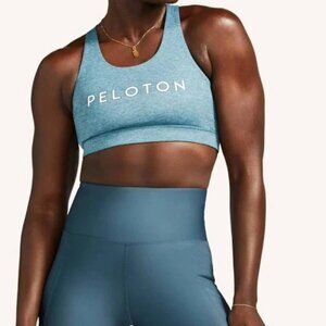 Peloton Women's Heathered Blue Strappy Sports Bra Size Medium